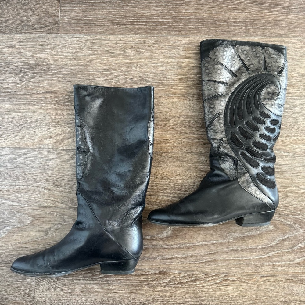 Tatiana Vintage Italian Leather Boots Patterned Size 38 US 7.5 - Picture 17 of 17